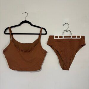 Aerie Brown Bikini Bathing Suit Top and Bottom - Size XL - XXL